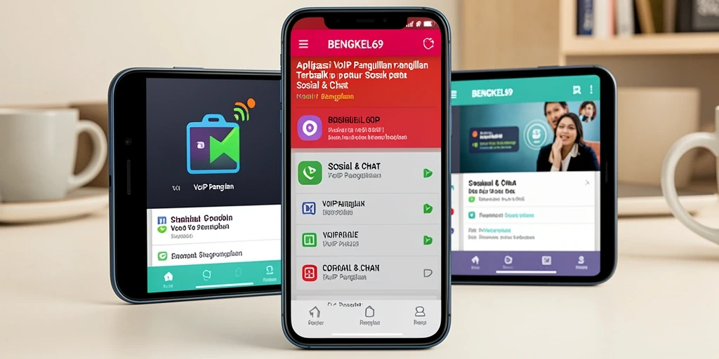 Screenshot aplikasi VoIP Panggilan BENGKEL69 yang menunjukkan antarmuka pengguna.