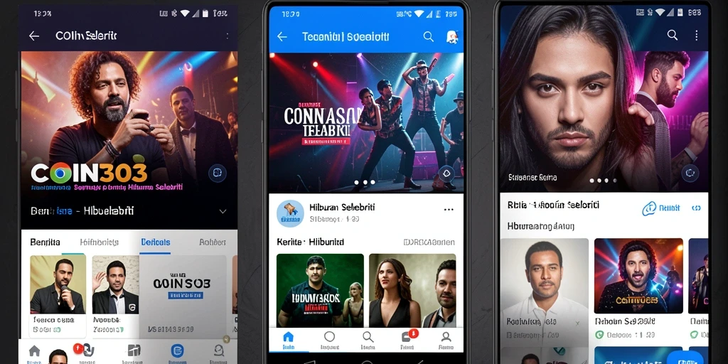 Antarmuka COIN303 yang menampilkan berita selebriti terkini dan menarik.