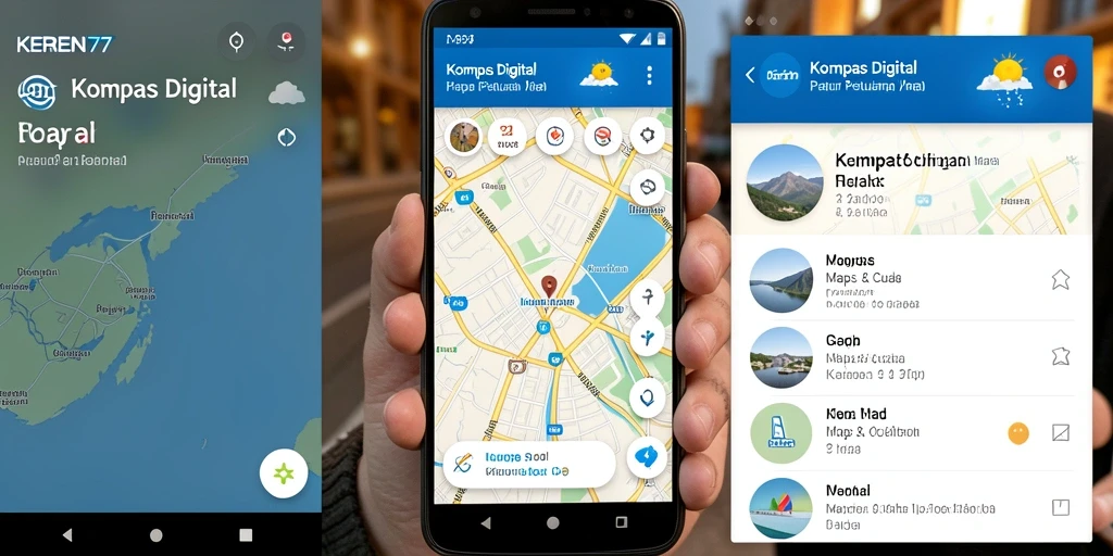 Antarmuka KEREN77 menampilkan kompas digital yang jelas dan mudah dibaca.