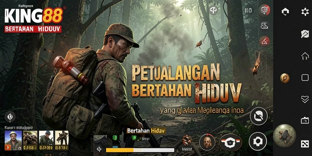 Screenshot utama KING88 menampilkan suasana Bertahan Hidup yang menegangkan dan imersif.