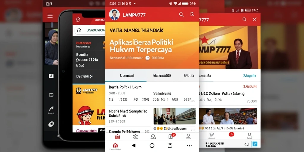 Antarmuka utama LAMPU777 menampilkan berita hukum dan politik terkini.