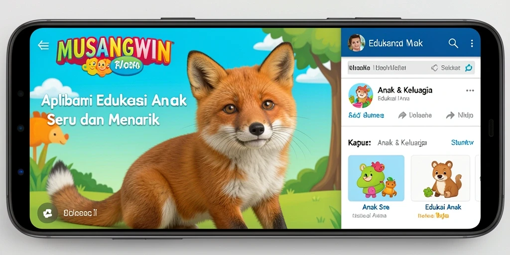 Tampilan antarmuka MUSANGWIN yang ramah anak untuk kegiatan edukasi.