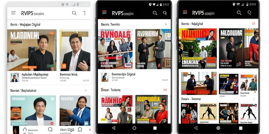 Tampilan antarmuka aplikasi Majalah Digital RVIP5 yang menarik dan modern.