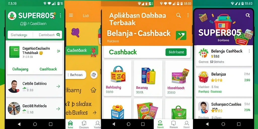 Antarmuka SUPER805 yang menarik dan fungsional untuk cashback belanja.
