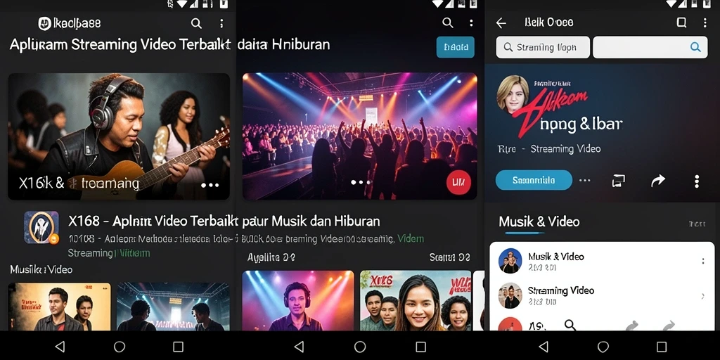 Antarmuka aplikasi X168 untuk Streaming Video yang menarik dan mudah diakses.
