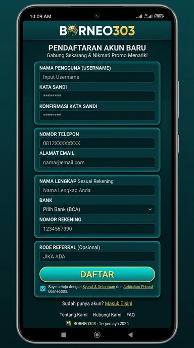 Cara Mudah Registrasi Akun Borneo303 untuk Pemain Baru